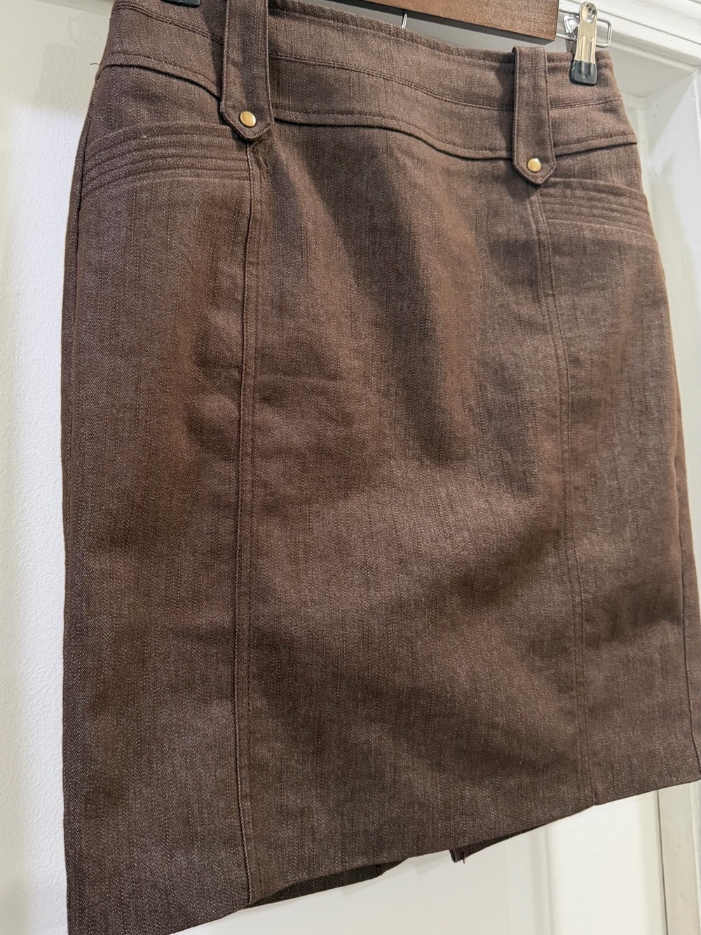 Worthington Brown Pencil Skirt with Belt Loop Detail Size 4 Petite - Picture 3 of 13